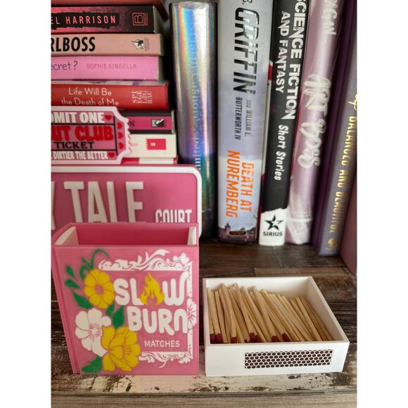 Match Storage Box Book Themed "Slow Burn" Matchbox | Candles | Book Decor - Picture 2 of 7